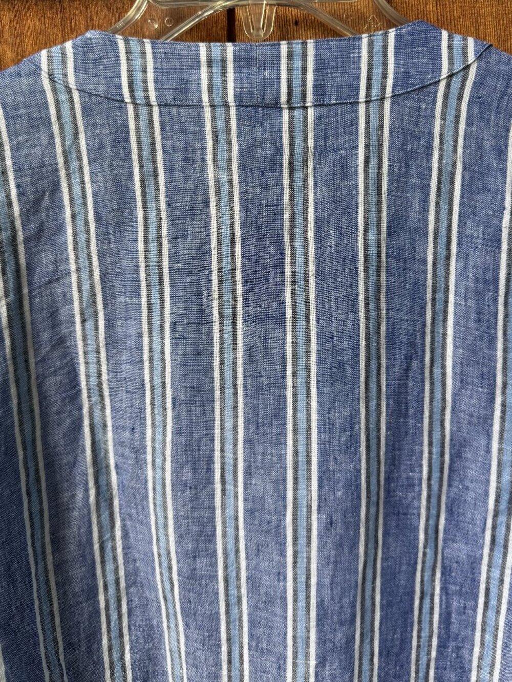 Ralph Lauren Blue & White Striped Linen Long Sleeve Tunic in Women's X-Large - Picture 7 of 9